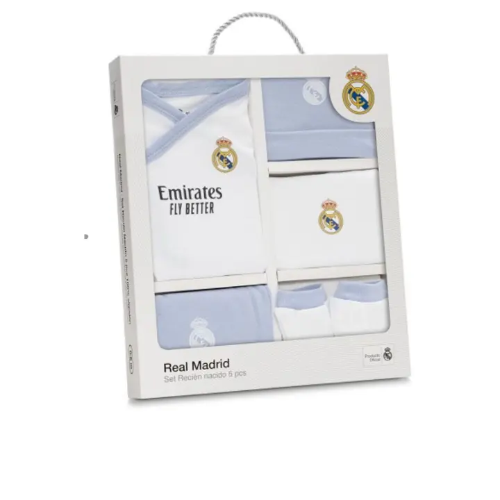 Set regalo Interbaby primera puesta bebé 5 piezas Real Madrid 100% Algodón, Conjunto bebé real madrid - 1