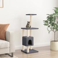 vidaXL Rascador para Gatos con Postes de Sisal 104 cm Mascotas Refugio Color Gris claro,  Crema,  Gris oscuro y mas - details 2
