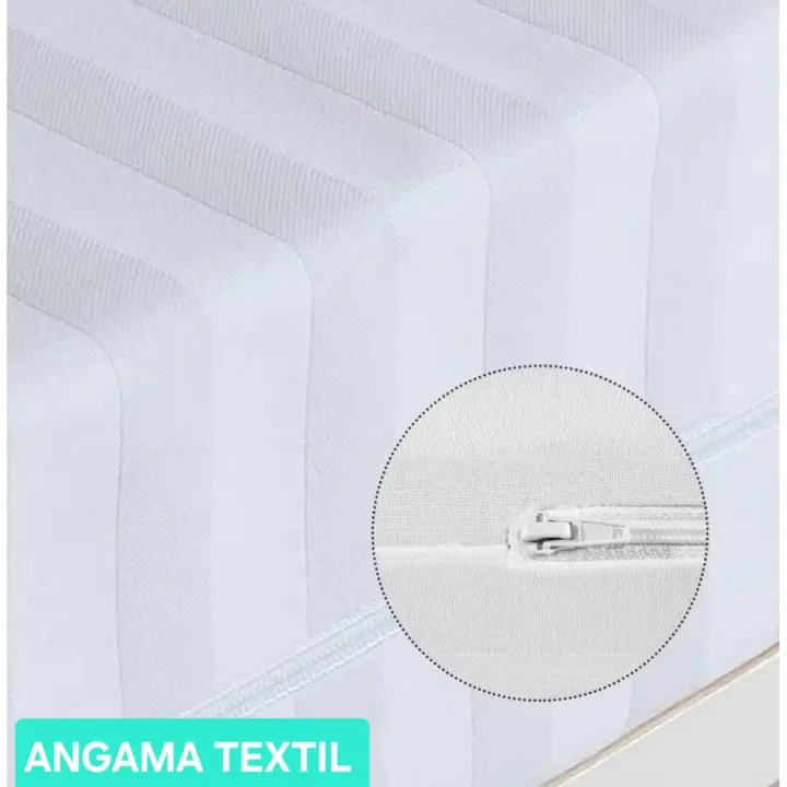 ANGAMA TEXTIL - Funda de Colchón Blanca con Cremallera en (L) Tacto Suave, Tejido 100% Poliéster, Microfibra  Transpirable, Antiácaros, Hipoalergénica, Medidas de cama 90cm 105cm 135cm 150cm ALD HOME CONFORT. - 1