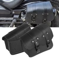 Bolsas De Silla Universal Para Motocicleta De Cuero PU Con Portabotellas Impermeable Para Café Racer Equipaje De Cruzer Custom - details 9