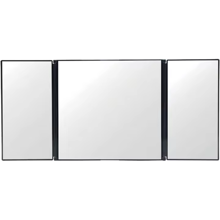 Espejo de tocador para coche, espejo Universal, visera solar, diseño triple, espejo de tocador plegable, espejo de maquillaje cosmético, suministros para automóviles - 1