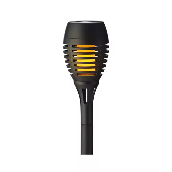 Set de 4 estacas solares efecto llama de fuego ø7,5x27cm - 1