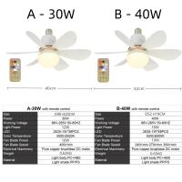 Ventilador De Techo Moderno Con 6 Hojas De ABS 16 Pulgadas Luz LED Para Decoración De Dormitorio Y Sala De Estar Control Remoto Potencia 30W/40W - details 1