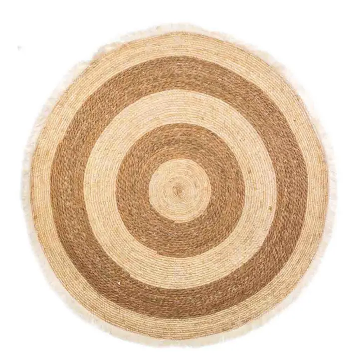 WANDERLUST DECO Alfombra fibra natural tejido artesanal marrón d120x1h cm - 1