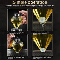 Dispensador De Miel De 200ml Forma De Diamante Vidrio Multifuncional Para Aceite Vinagre Y Salsa Herramienta De Cocina - details 6