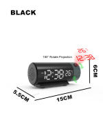Reloj De Alarma Con Proyector Digital Rotativo De 180° Y Dimmer De Brillo Automático Para Dormitorios Mostrador Circular Moderno Material Plástico - details 6