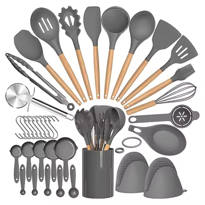 Set De Utensilios De Cocina Ecológicos De Silicona 36 Piezas Con Soporte Para Cocinar Y Hornear Herramientas De Cocina Prácticas Y Duraderas - 1