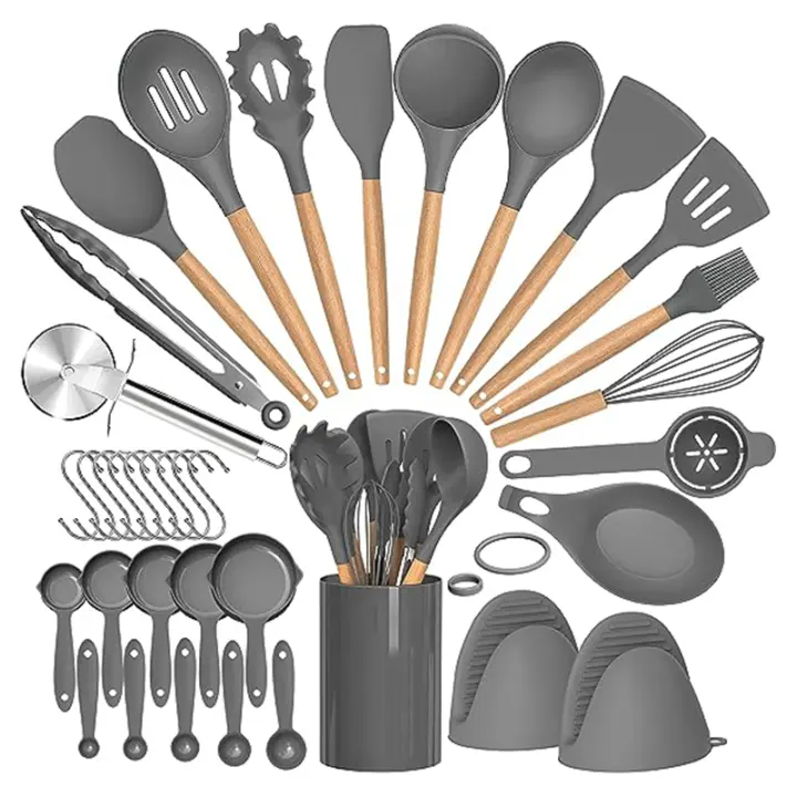 Set De Utensilios De Cocina Ecológicos De Silicona 36 Piezas Con Soporte Para Cocinar Y Hornear Herramientas De Cocina Prácticas Y Duraderas - 1