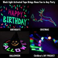 6pcs/set Cinta Adhesiva Gaffer Fluorescente Para Decoración De Hogar Y Manualidades DIY Reacciona Con Luz Negra Para Fotografía - details 3