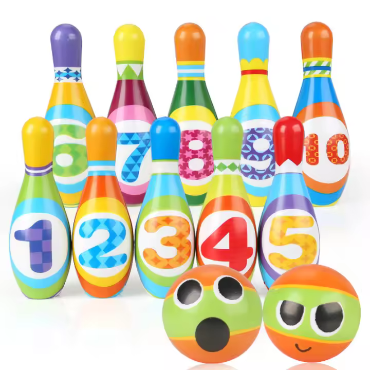 Juego de bolos para niños, Educational Juego para niños, mini juego de bolos with 10 bolos Y 2 Bolas, ajustado para niños - 1
