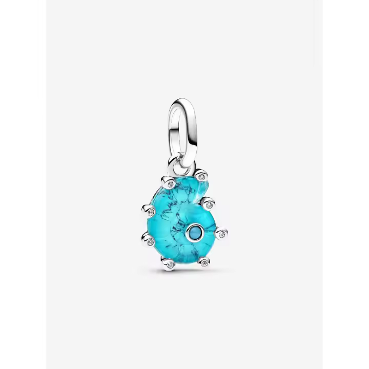 Charm Colgante Pandora Caracola de Cristal de Murano Azul 793900C01 - 1