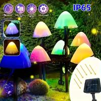 Luces Solares LED De Hongos Para Jardín Impermeables Decorativas Para Patio Navidad Y Fiesta Luces De Calle Exterior - details 0