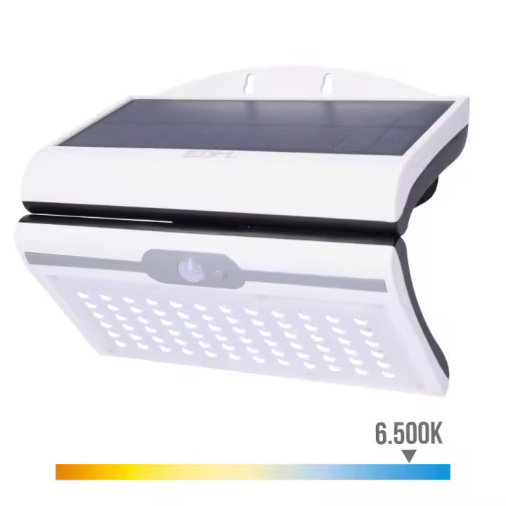Aplique Solar 6w con Sensor Color Blanco EDM - 1