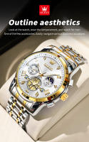 Reloj De Pulsera Masculino OLEVS 2856 Multifuncional Cronógrafo Original Cuarzo Fase De La Luna 24 Horas Resistente Al Agua - details 15