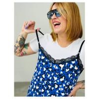 Vestido Animal print azul de Keep and Trendy. Lencero Animal Print.  . Vestido lencero azul con estampado en tonos blancos y negros. - details 0