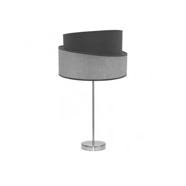 FABRILAMP Lámpara de Mesa Sobremesa Alto Hara 1xe27 Niquel/Gris 66x35x35 Cm - Diseño Moderno - 1