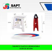 Taburete Plegable de Plástico | 22cm y 32cm | Blanco o Rojo | Compacto y Resistente - details 0
