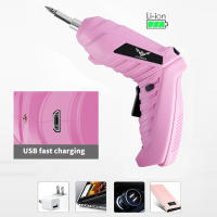 JENABOM Destornillador Eléctrico Mini Rosa 3.6v Herramienta De Poder Recargable Y Sin Cable Para Mantenimiento Doméstico - details 2