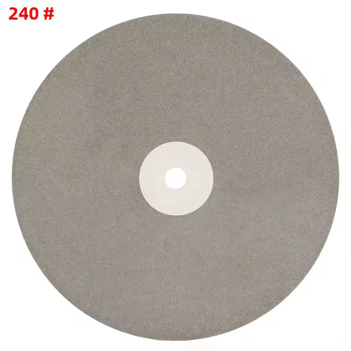 Disco De Lapeado Diamantado De 8 Pulgadas/200mm Grit 60-3000 Con Agujero De 1/2" Para Lapidario/Jewelry/Rock Abrazadera Abrasiva Para Joyería/Gemstone - 1