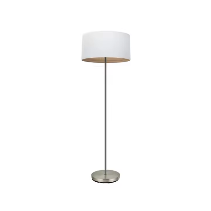Fabrilamp - Pie Salon Tatiana 1xe27 Niquel/blanco-mad.Clara 162x40x40 Cm - 1