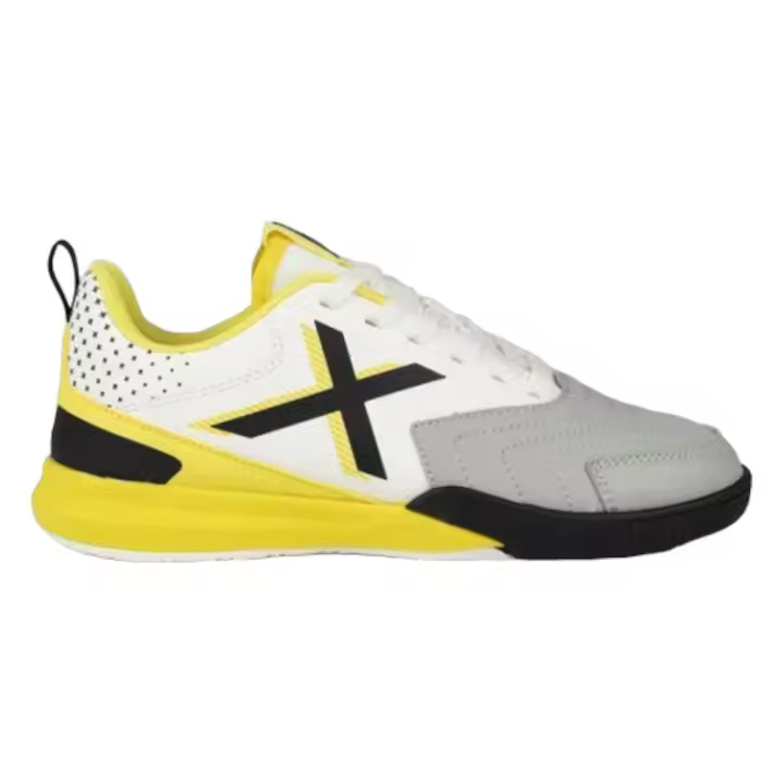 Zapatillas Munich Rondito 01 Blanco Amarillo Gris Amarillo 4089001 Futbol Sala - 1