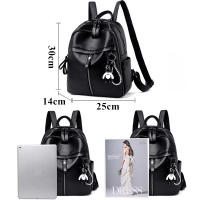 Mochila De Piel De Cuero PU Vintage Para Mujer Gran Capacidad Bolsa De Viaje Estudiante Rucksack Con Cierre De Cremallera - details 1