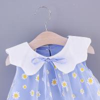 Vestido De Verano Para Niñas Con Estampado De Margarita Y Cuello De Muñeca Pequeño Vestido Sin Mangas Dulce De Cuello De Muñeca Pequeño - details 4
