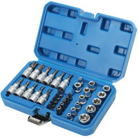 Nueva Kit De Herramientas Manuales 34Pcs Tornillos Torx Estrella Macho Y Hembra Con Llave De 3/8" Y Hexagonal 5/16" Para Reparación De Coches En Casa - details 5