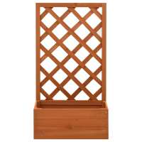 vidaXL Jardinera enrejada de jardín madera abeto 50x25x90 cm  Color Naranja,  Gris,  y mas - details 1
