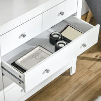 HOMCOM Cómoda con 5 Cajones, Cómoda Dormitorio con Patas Elevadas, Cajonera para Salón, Oficina, Estilo Moderno, 79x39,5x80,5 cm, Blanco - details 3