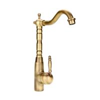 Grifo De Baño Y Cocina Retro Antiguo En Latón Con Agua Caliente Y Fría Mezclador De Fregadero Tapa De Mezcla Para Grifo - details 3