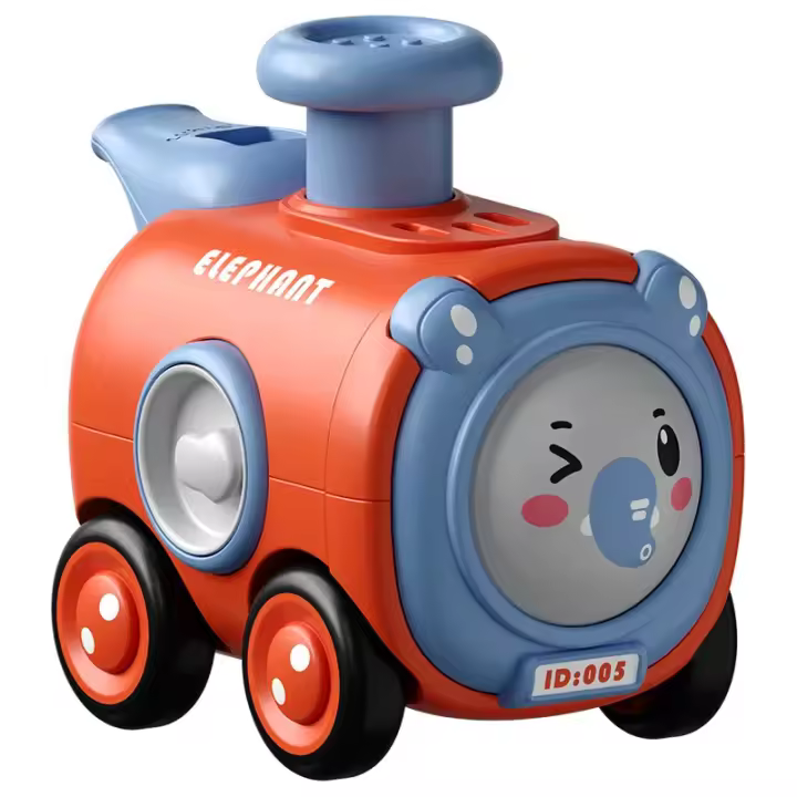 Pequeño Tren Inertia Press Con Silbato Juguete Interactivo Para Padres Y Niños Coche De Dibujos Animados Resistente Al Impacto Juguetes Educativos Para Bebés - 1