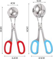 2 paquetes de carne sin palo, albóndigas de acero inoxidable con asas antideslizantes desmontables, pinzas de carne (1,38 "y 1,78") - details 0