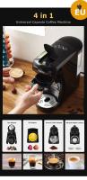 HiBREW Cafetera de cápsulas H1A, cafetera multicápsulas 4 en 1, compatible con cápsulas DG/Nes/ESE/café molido, Parada automática, Modos de café caliente y frío, Espresso perfecto, Negra - details 2