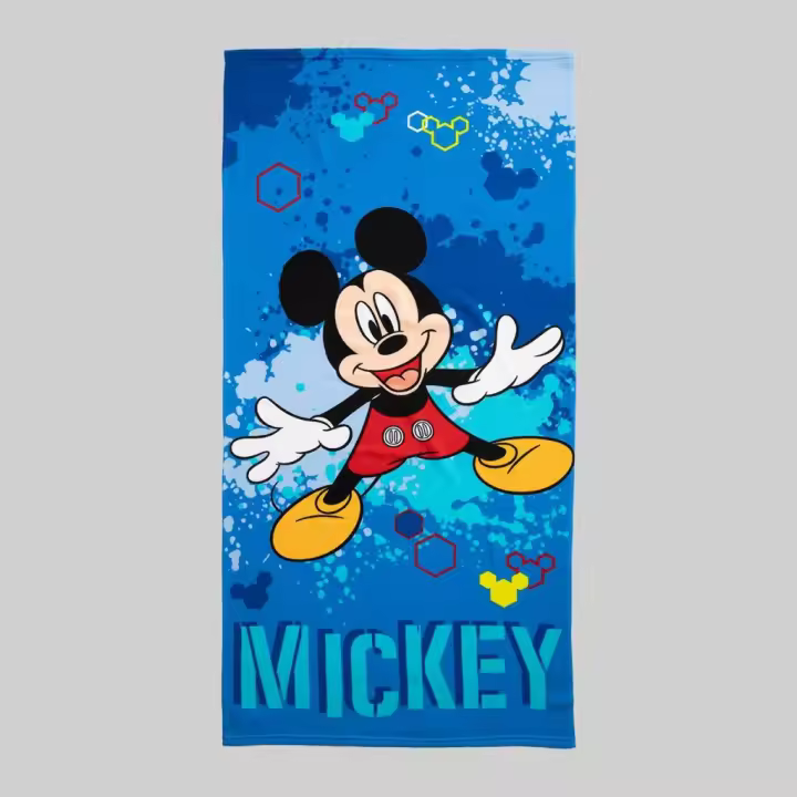 Toalla de Playa Estampada Mickey, Modelo Face, Multicolor, 70x140cm, Disney - 1