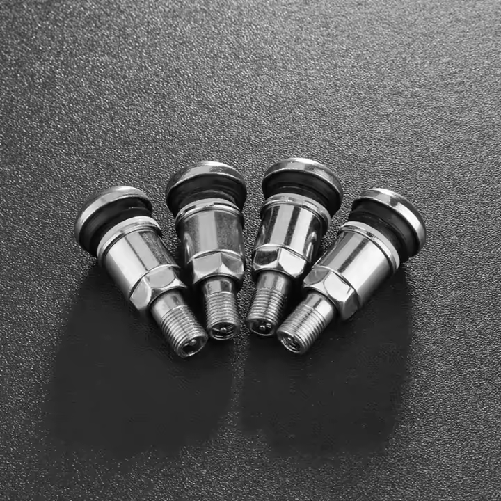 4Pcs Valvulas De Rueda Para Coche Y Motocicleta En Acero Inoxidable Con Cubiertas Antipolvo Para Neumáticos - 1
