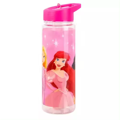Botella de agua Princesas Disney Transparente con pajita 700ml - 1