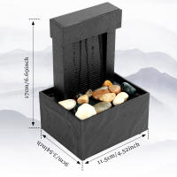 Fuente De Mesa Con Luz Mini Fuente De Agua Interior Para Decoración De Oficina Y Hogar Ornamento Zen De Meditación Material Plástico - details 8