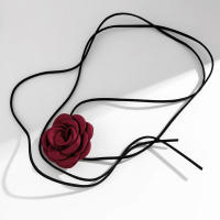 Collar Gargantilla Elegante Con Gran Flor Para Mujer Moda 2023 Cadena Larga De Nudo Joyería En Collar De Cuello - details 6