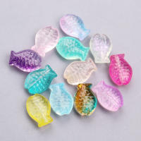 20pcs Bolas De Vidrio Bohemio Forma De Pez 14x10mm Para Creación De Joyas DIY Pendientes Pulsera Al Por Mayor Charms Irregular - details 1
