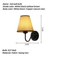 Lámpara De Pared LED E27 Moderna Y Nórdica Con Telas Retro Para Iluminación Interior De Hogar Hotel Dormitorio Y Sala De Estar - details 5