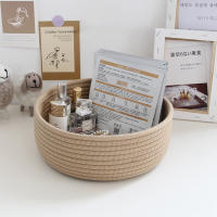 Cesta De Almacenamiento De Ropa De Niños Con Cordones Organizador De Escritorio Para Juguetes Y Cosméticos Hecha a Mano De Algodón Ecológica - details 4
