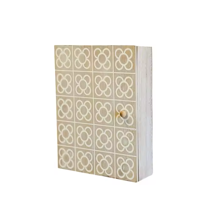 DAMDAM GO Cuelga Llaves, Caja de Madera para Llaves de Pared, Guardallaves con 6 Ganchos, para Hogar, Recibidor - 1