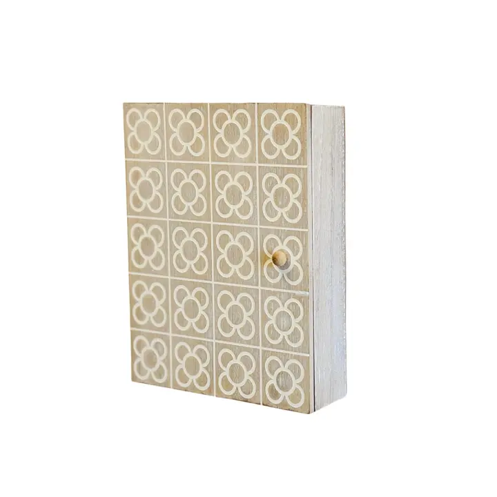 DAMDAM GO Cuelga Llaves, Caja de Madera para Llaves de Pared, Guardallaves con 6 Ganchos, para Hogar, Recibidor - 1