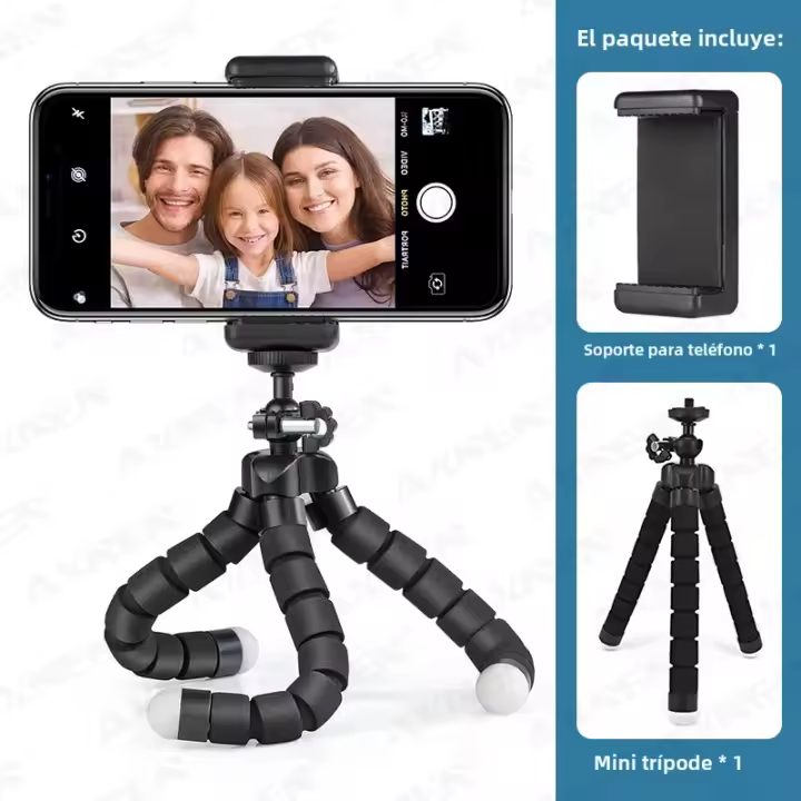 Trípode Universal Para Smartphone Octopus Flexible Soporte Móvil Para iPhone Samsung Material Plástico Longitud Máxima 180mm - 1