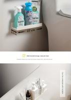Organizador De Maquillaje Para Baño Ecológico Adhesivo Sin Perforar Estante De Ducha Montaje En Pared Plástico Largo - details 2