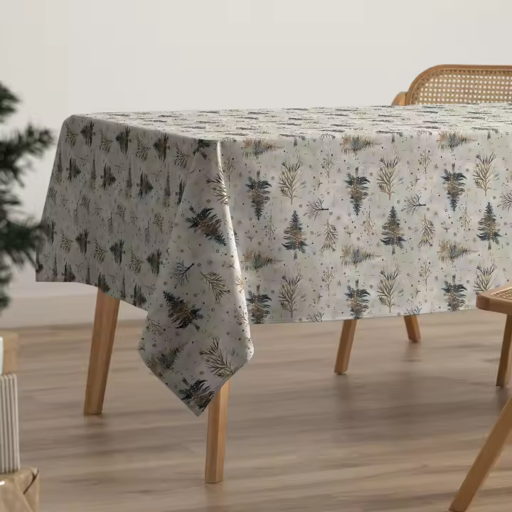 Gamusi Mantel navidad antimanchas algodón estampado impermeable tacto tela SPRUCE - 1
