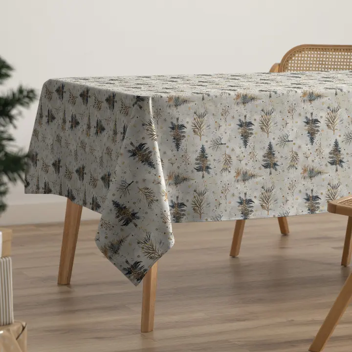 Gamusi Mantel navidad antimanchas algodón estampado impermeable tacto tela SPRUCE - 1