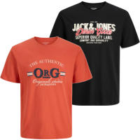 Jack & Jones Hombre Pack 2 Camisetas de manga corta en color Summer Fig y Black logo estampado Moda Casual Informal REF 279535 - 279535 - details 1