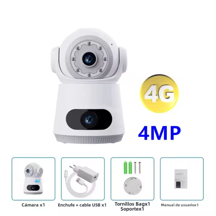 Cámara Interior 8MP Con Vigilancia De Tarjeta SIM 4G Intercomunicador De Voz Bidireccional Seguimiento Automático De Cuerpo Visión Nocturna En Color Para Seguridad Doméstica - 1